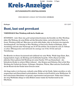 Max Weinberg: Kreis-Anzeiger vom 03.11.2017