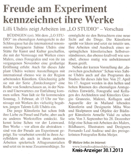 "Entdeckungen" Lilli Uhdris Kreis-Anzeiger 30.1.2013