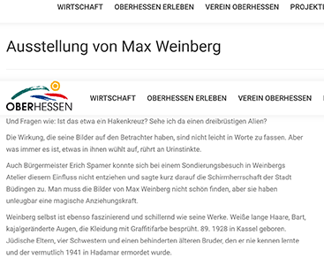 oberhessen.de: Ausstellung von Max Weinberg