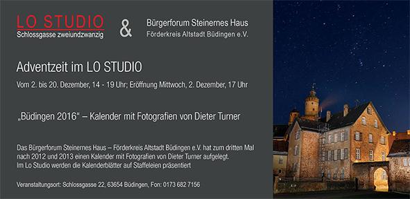 Adventzeit im Lo Studio - Vorstellung des Kalenders Büdingen 2016 des Bürgerforum Steinernes Haus